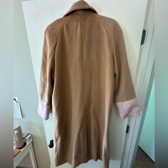 Mural Color Block Combo Coat in Camel & Pink - NWT Size L - Picture 3 of 6
